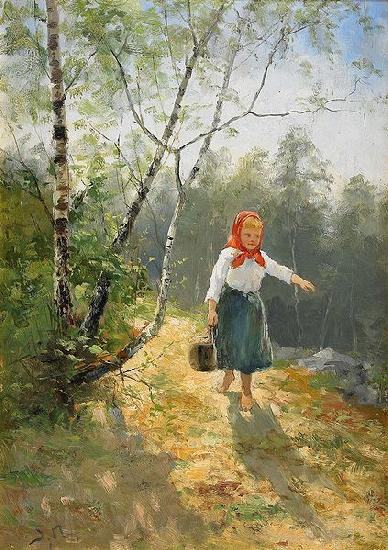 Severin Nilsson Liten hallandsflicka France oil painting art